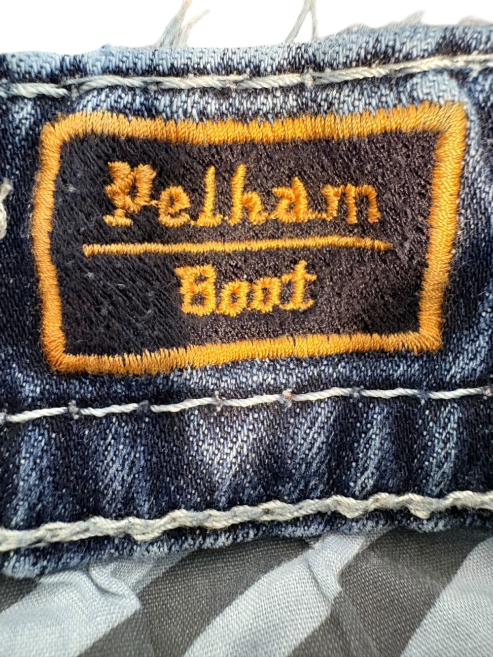 Rock Revival Jeans Sz36 Bootcut Distressed Fleur De Lis Embroidered Thick Stitch - Picture 11 of 16